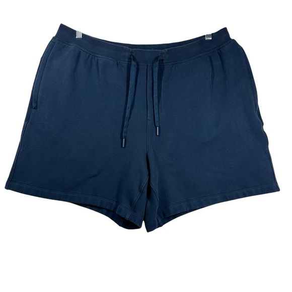 Lululemon Steady State‎ Shorts Men's XXL Navy 7" Cotton Blend Fleece Lounge - Picture 1 of 7